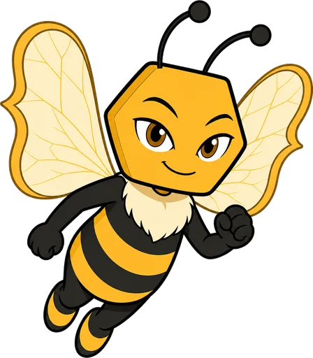 Buzzy the bee flying