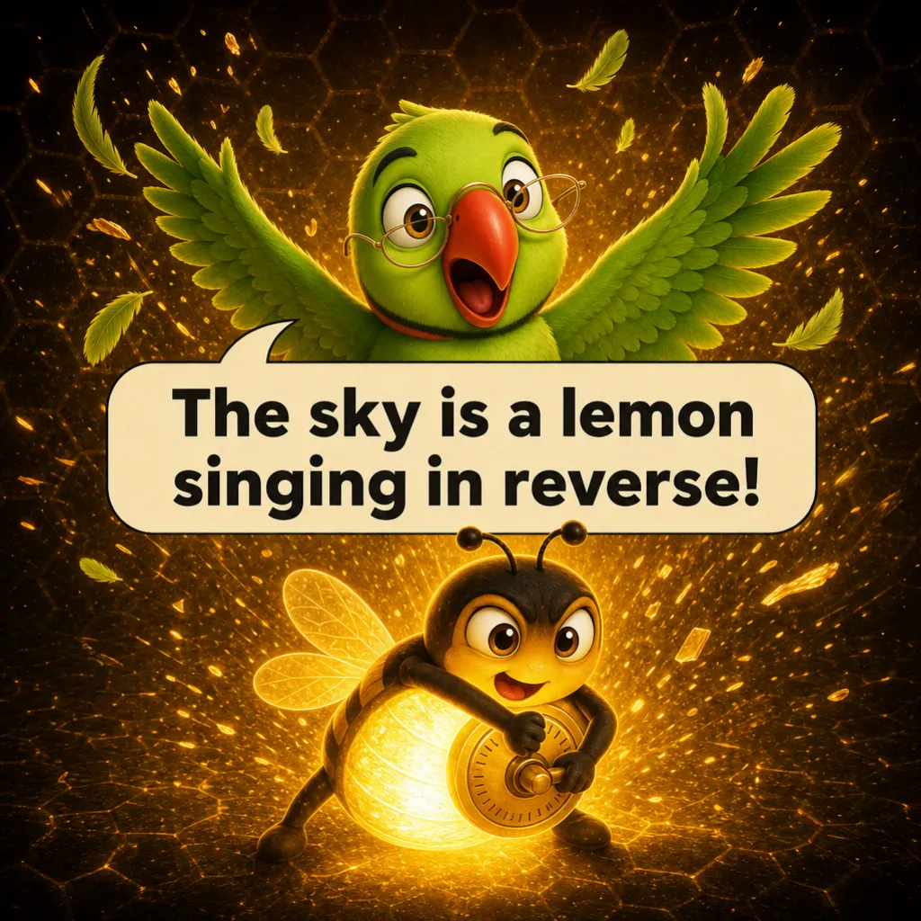Jugnu turns the dial up. Mithu, wild-eyed: “The sky is a lemon singing in reverse!”