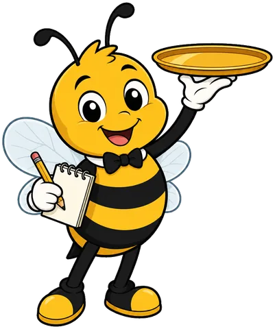 Waiter Buzzy with a tray
